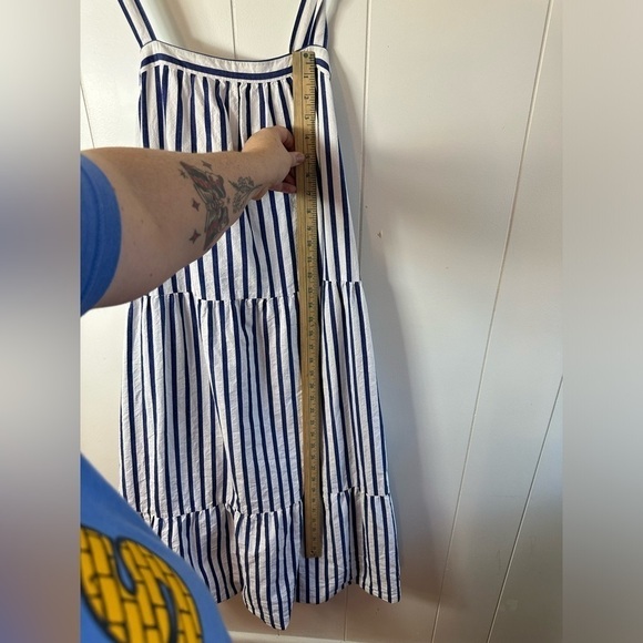 Universal Thread Goods Co. Blue and White Striped Women’s XXL Tiered Maxi Dress - Picture 9 of 9
